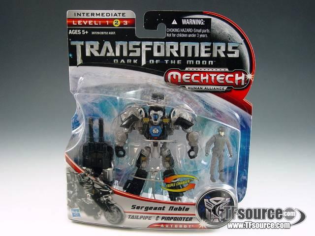 Basic Class Human Alliance Tailpipe and Pinpointer with Sergeant Noble | Transformers 3 Dark of the Moon DOTM