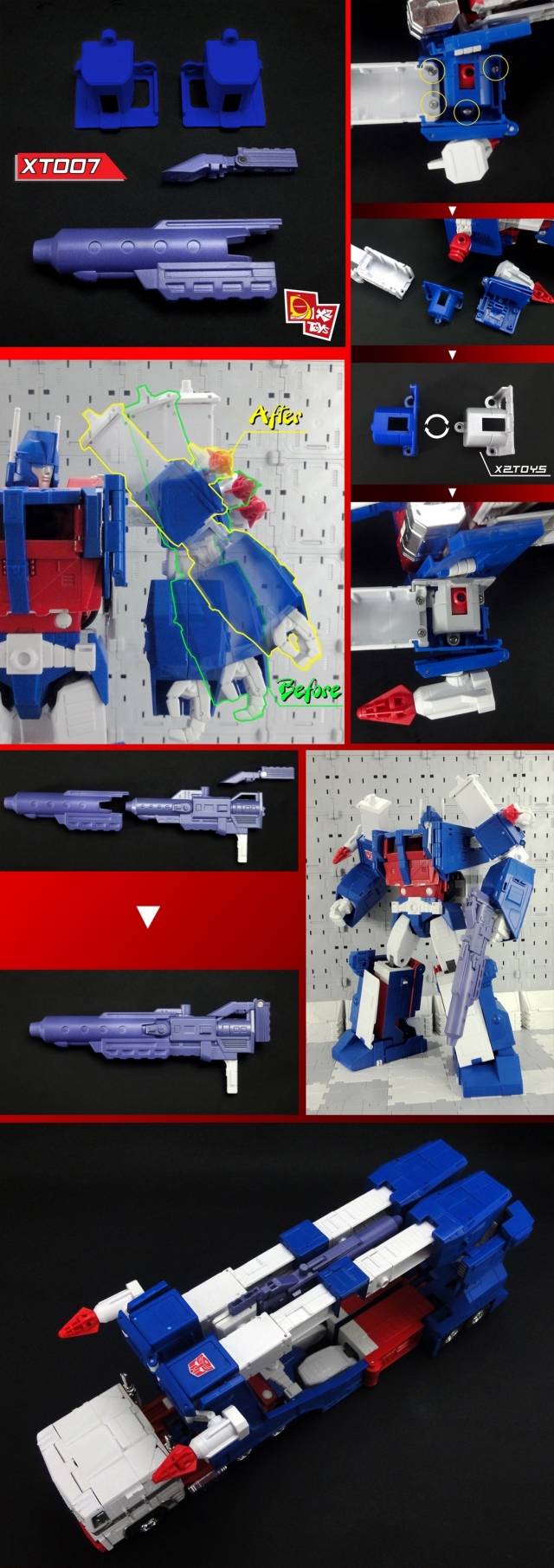 XT009 Leader Ultra Magnus Combiner Wars Upgrade Kit | X2 Toys | Upgrade Kit