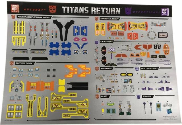 Powermaster Optimus Prime and Galvatron Exclusive Sticker Set Leader Class  | Transformers Generations Titans Return