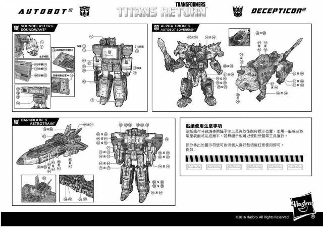 Soundwave Astrotrain and Alpha Trion Exclusive Sticker Set Leader Class  | Transformers Generations Titans Return