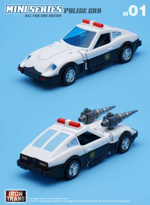 M01 Police Car M02 Thunderbolt M03 Smog Set of 3 Figures | Iron Trans