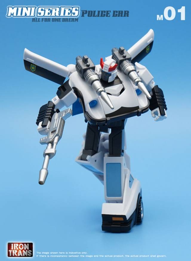 M01 Police Car M02 Thunderbolt M03 Smog Set of 3 Figures | Iron Trans