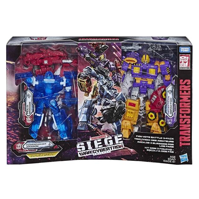 WFC-S55 Holo Mirage WFC-S56 Powerdasher Aragon WFC-S57 Decepticon Impactor Fan Vote Battle 3-Pack Deluxe Class | Transformers Generations War for Cybertron Siege Chapter
