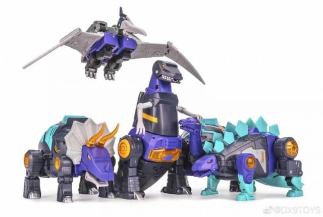 Dino Set of 5 Figures Black Version | DX9 Toys War in Pocket