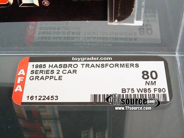 Grapple AFA 80 G1 Car Vintage Transformers G1