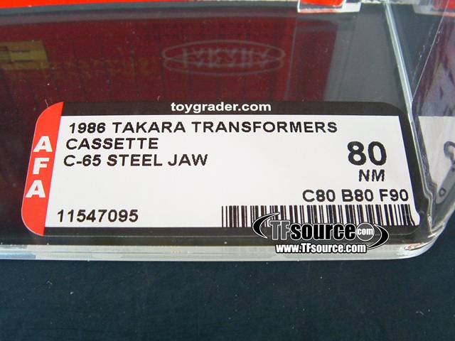 C-65 Steeljaw AFA 80 Cassette | Vintage Japanese G1 Transformers