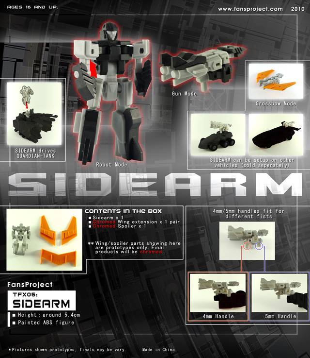 TFX-05 Sidearm and Classics Rodimus Upgrade Kit | Fansproject Parallax