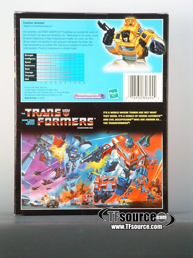 Transformers G1 Grapple | The Transformers Generation One Commemorative Series