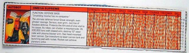 Tech Spec Omega Supreme
