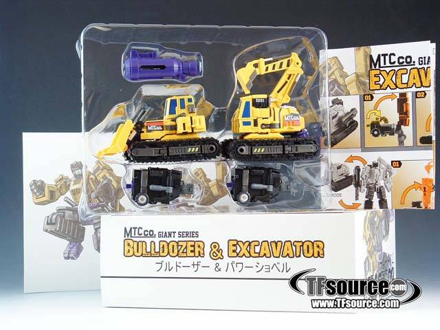 Giant Set A Bulldozer and Excavator Yellow Version | MakeToys Mtcombiner Series