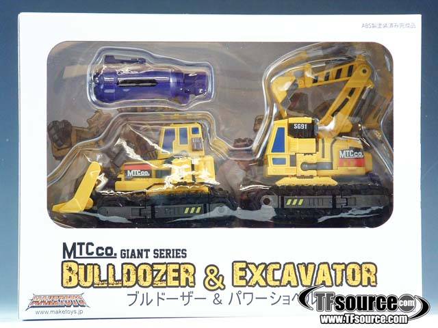 Giant Set A Bulldozer and Excavator Yellow Version | MakeToys Mtcombiner Series