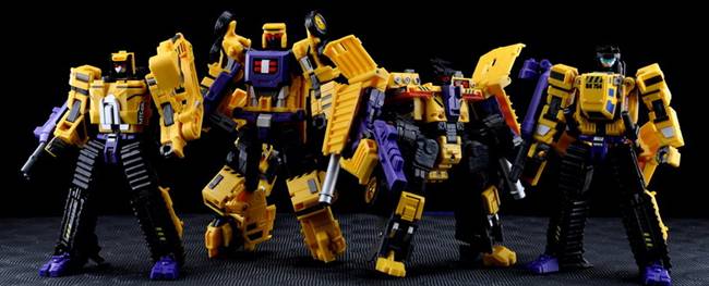 Giant Set B Crane and Dump Truck Yellow Version | MakeToys | Mtcombiner
