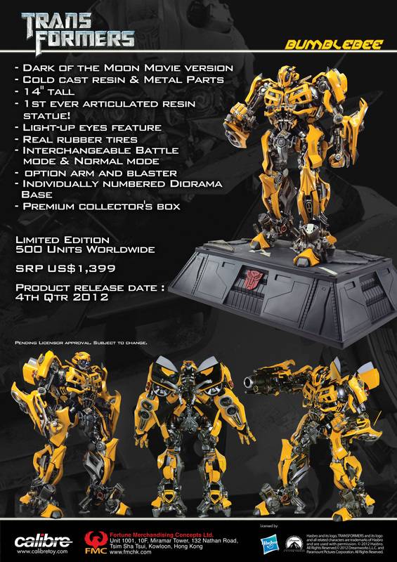 Bumblebee Statue 14-in tall Limited Edition | Transformers 3 DOTM Dark of the Moon