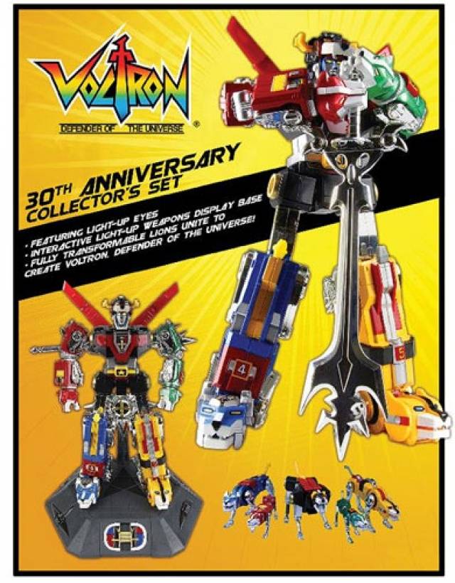 Voltron 30th Anniversary Collectors Set with Die-Cast light-Up LED's Sound and Stand