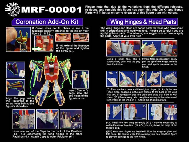 Coronation Custom Upgrade Kit | Transformers Henkei Classics Starscream