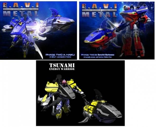 Sencho Barbossa Haiku and Tsunami Set of 3 EAVI Metal  Phase 2 | KFC Toys