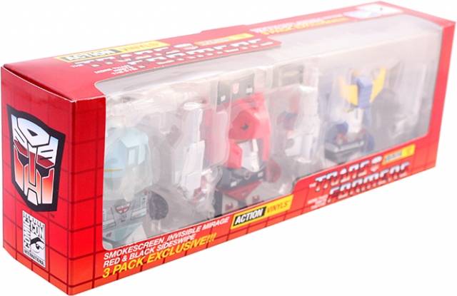G2 Sideswipe Mirage and Smokescreen 3-Pack SDCC Exclusive | Transformers Vinyl Figures