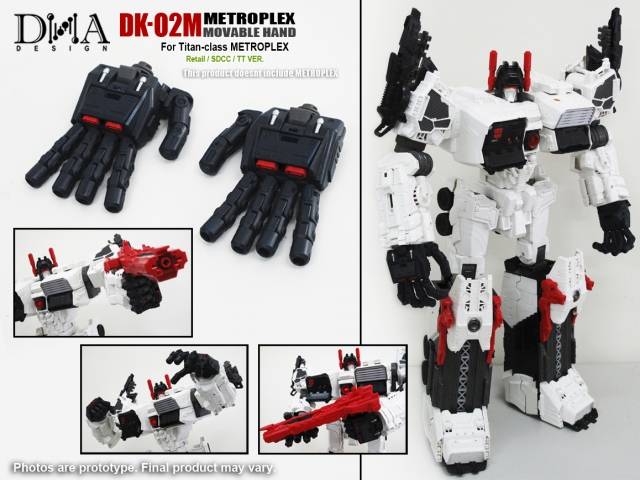 DK-02M Movable Hands Upgrade Kit for Transformers Generations Titan Metroplex | Dna Design | Upgrade Kit