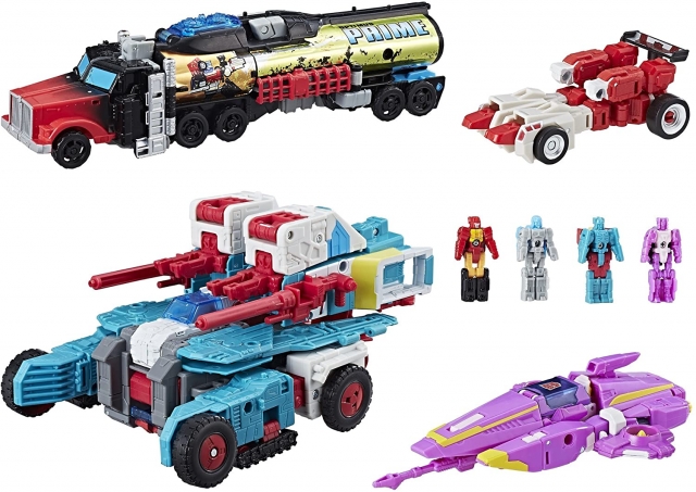 Chaos on Velocitron 5 Pack Action Figure Set | Transformers Titans Return
