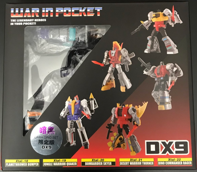 Dino Set of 5 Figures Black Version | DX9 Toys War in Pocket