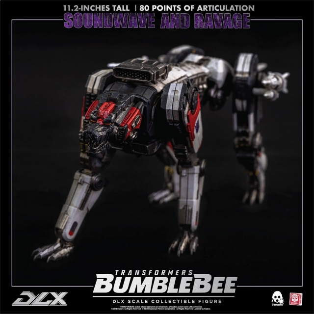 Soundwave and Ravage Collectible Figure DLX Scale Collectible Figure | Transformers: Bumblebee | threezero