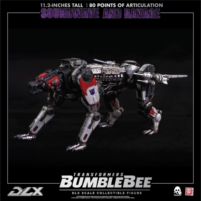 Soundwave and Ravage Collectible Figure DLX Scale Collectible Figure | Transformers: Bumblebee | threezero