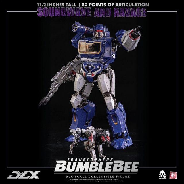 Soundwave and Ravage Collectible Figure DLX Scale Collectible Figure | Transformers: Bumblebee | threezero