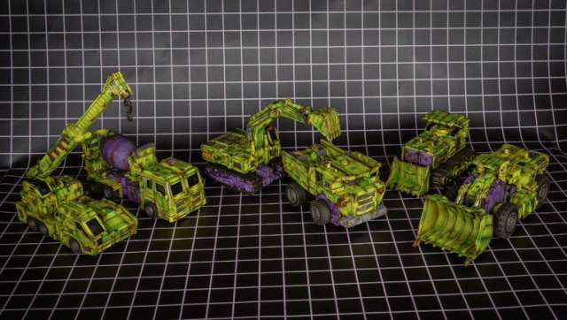 TW-C07G Constructor Weathered Green Version Set of 6 Figures | Toyworld Constructor Combiner