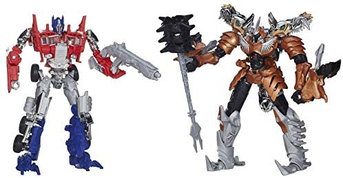 Voyager Class Optimus Prime Evasion Mode and Grimlock Set of 2 | Transformers 4 Age of Extinction AOE Platinum Edition
