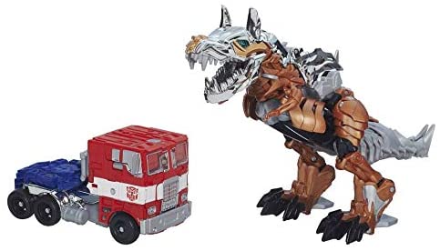 Voyager Class Optimus Prime Evasion Mode and Grimlock Set of 2 | Transformers 4 Age of Extinction AOE Platinum Edition