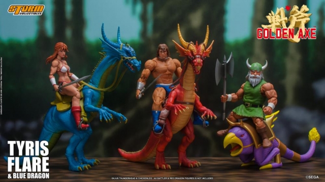 Tyris Flare and Blue Dragon 1:12 Scale Figure | Golden Axe | Storm Collectibles