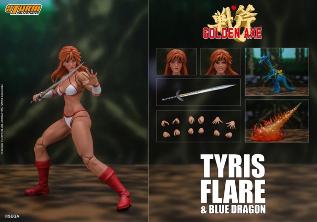 Tyris Flare and Blue Dragon 1:12 Scale Figure | Golden Axe | Storm Collectibles