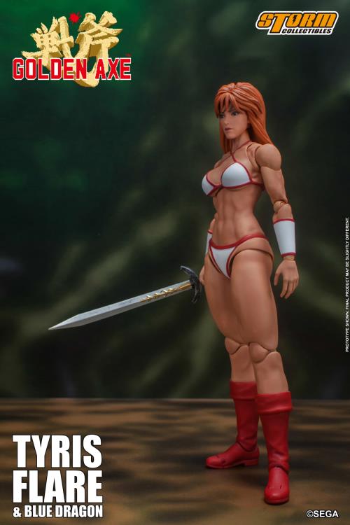 Tyris Flare and Blue Dragon 1:12 Scale Figure | Golden Axe | Storm Collectibles