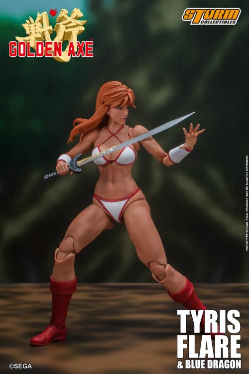 Tyris Flare and Blue Dragon 1:12 Scale Figure | Golden Axe | Storm Collectibles