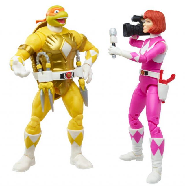 Morphed April O'Neil and Morphed Michelangelo Set of 2 | Power Rangers X Teenage Mutant Ninja Turtles | Hasbro Lightning Collection
