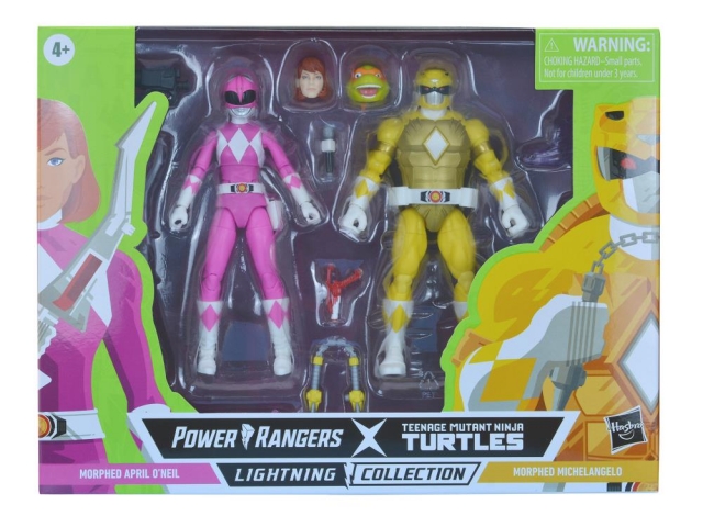 Morphed April O'Neil and Morphed Michelangelo Set of 2 | Power Rangers X Teenage Mutant Ninja Turtles | Hasbro Lightning Collection