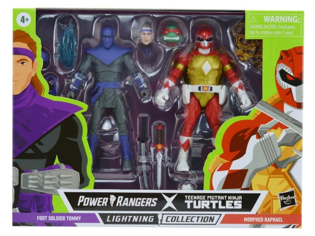Morphed Raphael and Foot Soldier Tommy Set of 2 | Power Rangers X Teenage Mutant Ninja Turtles | Hasbro Lightning Collection