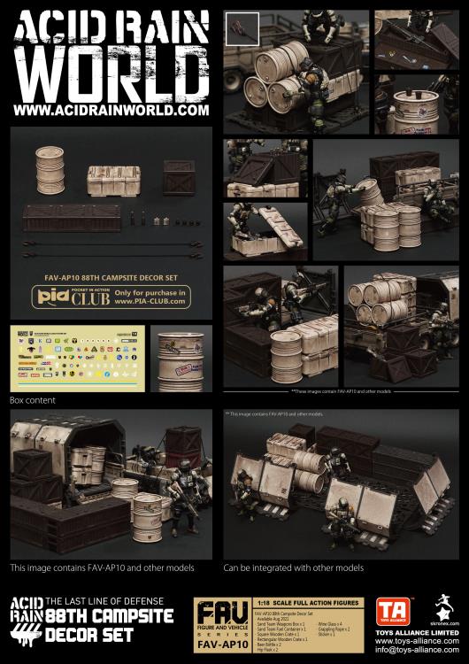 FAV-AP10 88th Campsite Decor Set 1:18 Scale | Acid Rain FAV