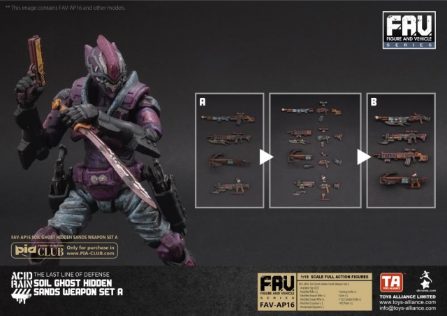 FAV-AP16 Soil Ghost Hidden Sands Weapon Set A 1:18 Scale | Acid Rain FAV