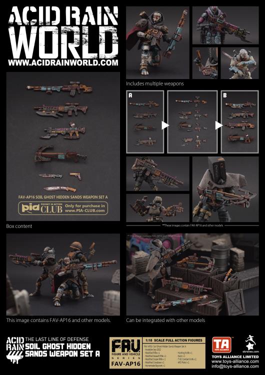 FAV-AP16 Soil Ghost Hidden Sands Weapon Set A 1:18 Scale | Acid Rain FAV
