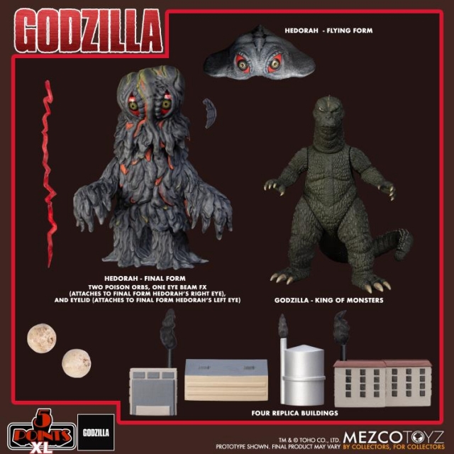 Godzilla and Hedorah Final and Flying Forms 5 Points XL | Godzilla vs Hedorah | Mezco Toyz