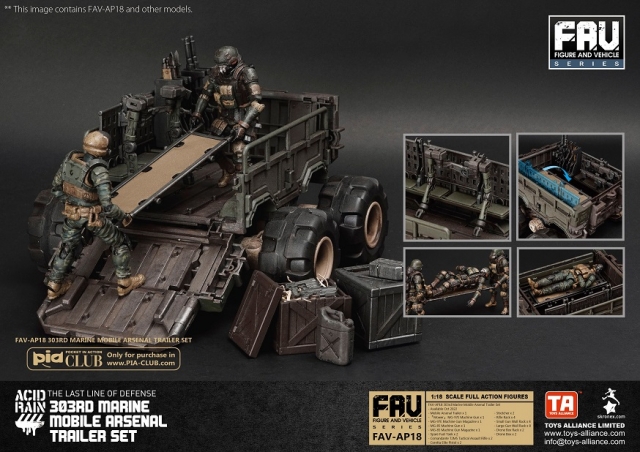 FAV-AP18 303rd Marine Mobile Arsenal Trailer Set 1:18 Scale | Acid Rain FAV