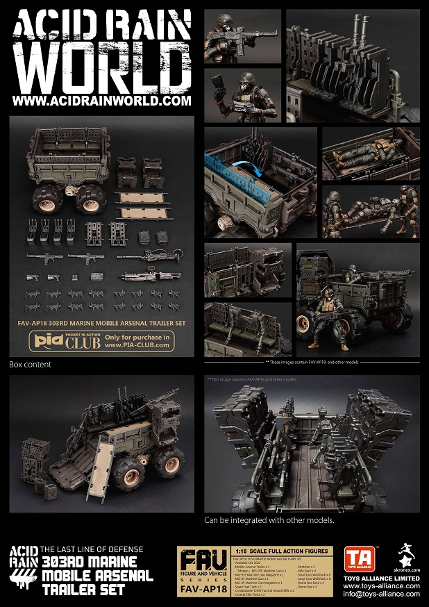 FAV-AP18 303rd Marine Mobile Arsenal Trailer Set 1:18 Scale | Acid Rain FAV