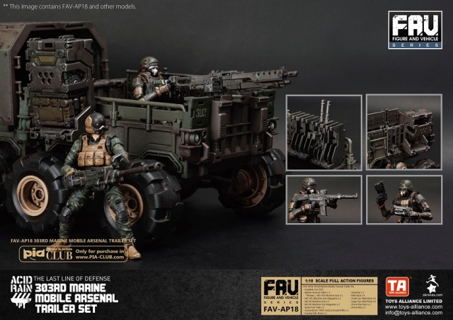 FAV-AP18 303rd Marine Mobile Arsenal Trailer Set 1:18 Scale | Acid Rain FAV