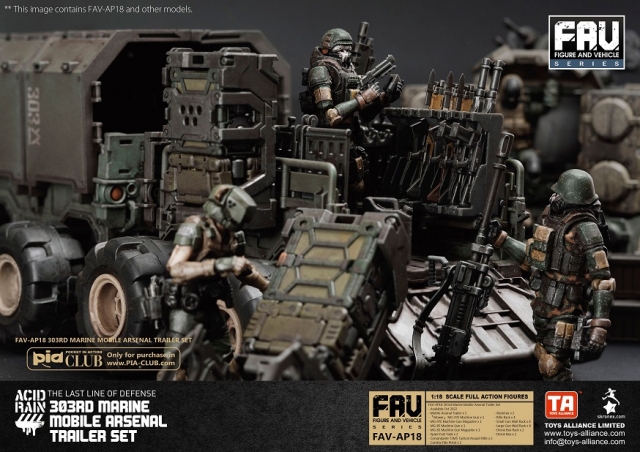 FAV-AP18 303rd Marine Mobile Arsenal Trailer Set 1:18 Scale | Acid Rain FAV