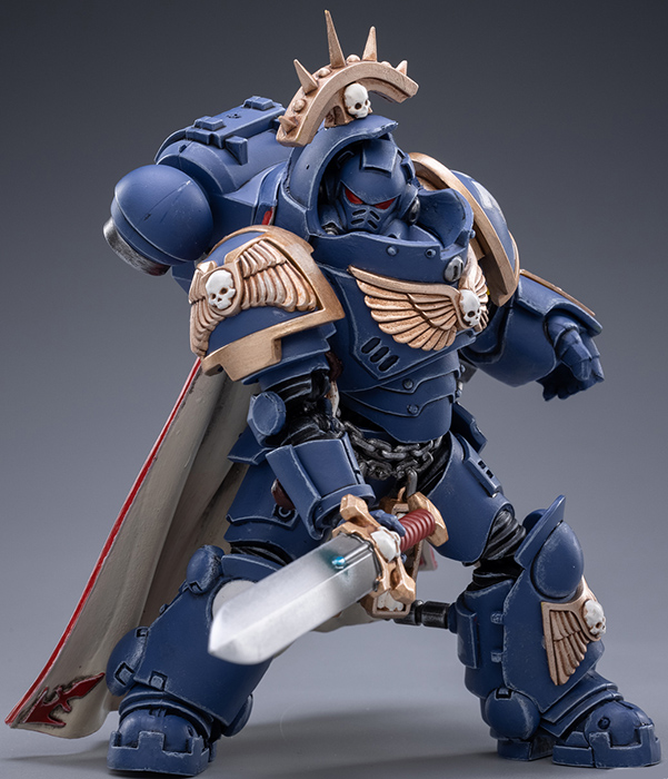 Ultramarines Primaris Captain Gravis Armour Voltain 1/18 Scale | Warhammer 40K | Joy Toy 