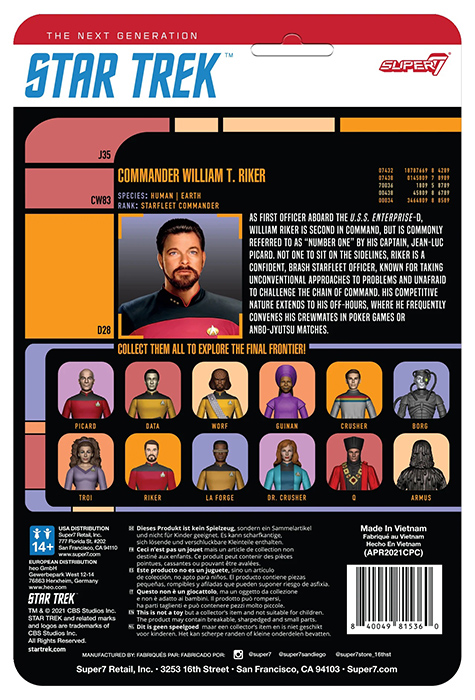 Commander Riker ReAction | Star Trek: The Next Generation | Super7