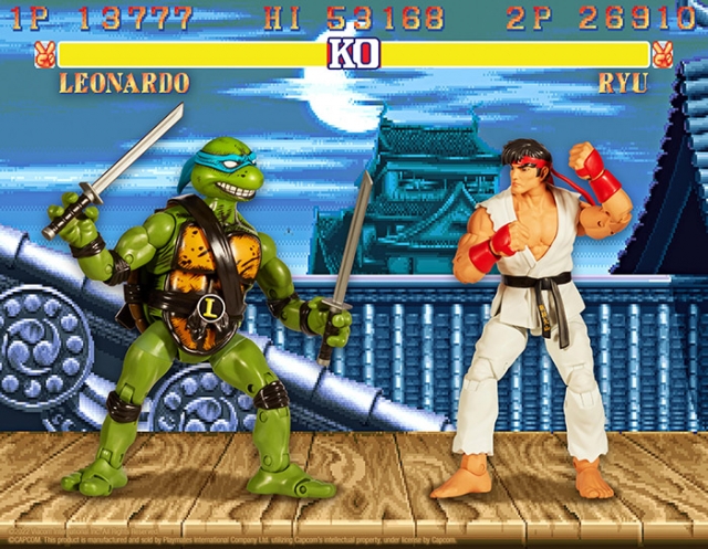 Leonardo Vs. Ryu Set of 2 | TMNT x Street Fighter II Classic | Playmates
