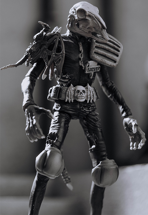 Judge Mortis Black and White 1/18 Scale Exquisite Mini | 2000 A.D. Judge Dredd | Hiya Toys