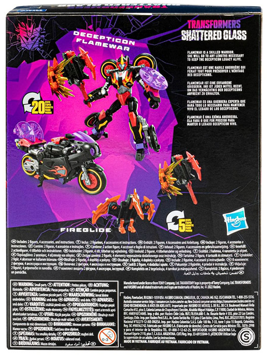 Decepticon Flamewar with Fireglide IDW Shattered Glass Deluxe Class | Transformers Generations Shattered Glass Collection
